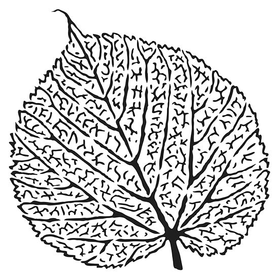 Pochoir silhouette feuille - 6x6po