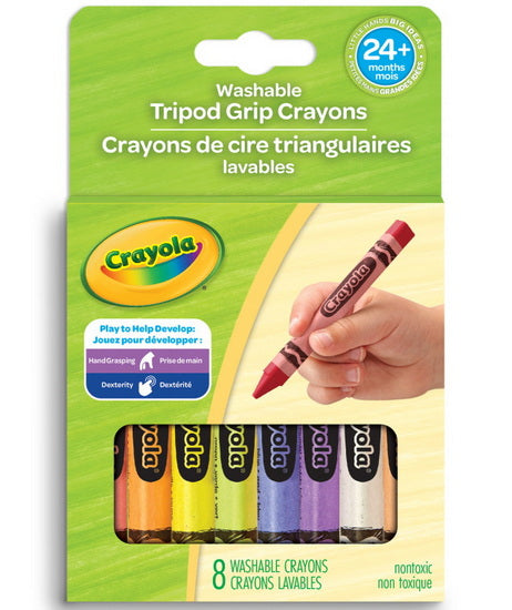 8-Washable tripod grip crayons