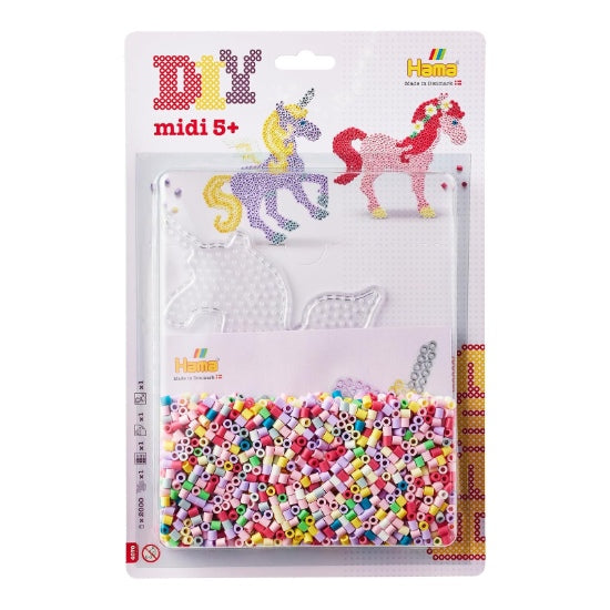 Ens. 2000 perles et 1 petite plaque licorne