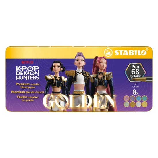 Ens. 8 feutres Stabilo Pen 68 métalliques K-Pop Demon Hunters