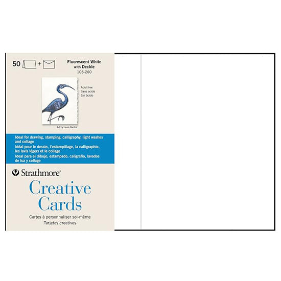 Ens. 50 cartes créatives blanches - 5x7po