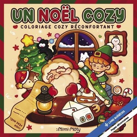 Un Noël cozy : coloriage cozy réconfortant
