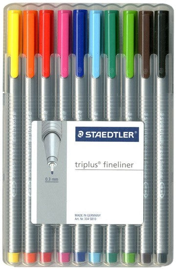 Ens. 10 marqueurs feutres TRIPLUS FINELINER