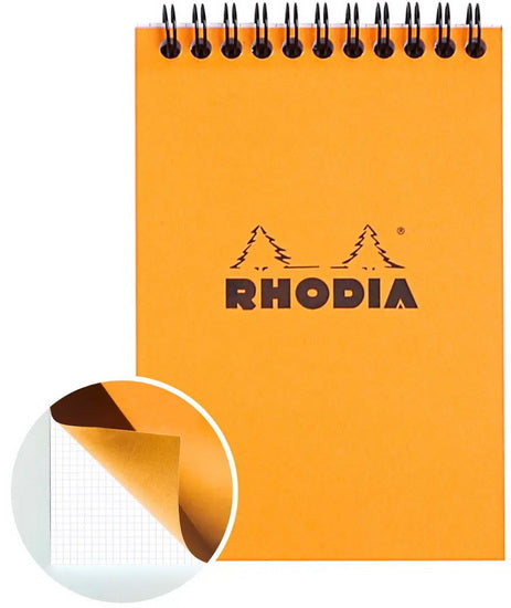 Bloc spirale Rhodia #13 5/5 Graph 10.5x14.8cm 80 feuilles Orange