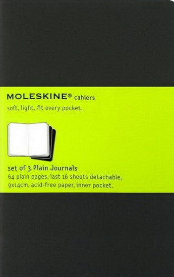 3-Pack Journals - Plain - BLACK CENTIMETER - 9 X 14 CENTIMETERS