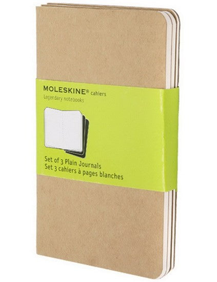 3-Pack Journals - Plain - KRAFT BROWN CENTIMETER - 9 X 14 CENTIM
