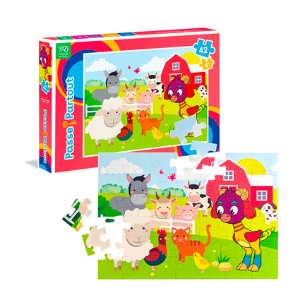 42-Piece Puzzle - Passe-Partout, Zig Zag at the Farm