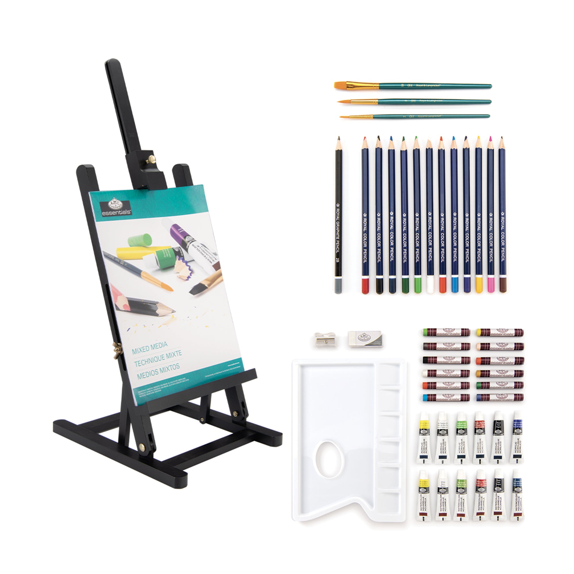 Black Series Mixed Media Easel Kit - 45 Pieces | DeSerres
