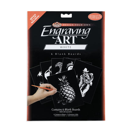 6-Pack Engraving Art Boards - Black/White