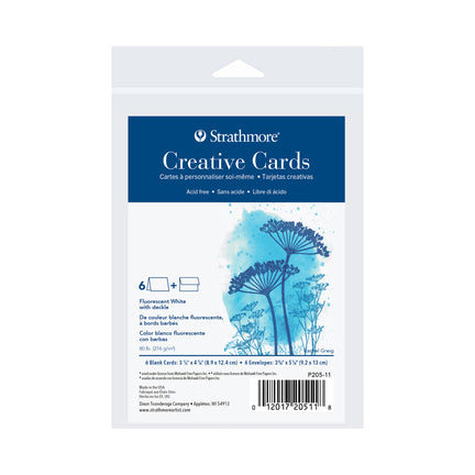 Deckled edge creative cards, Fluorescent White