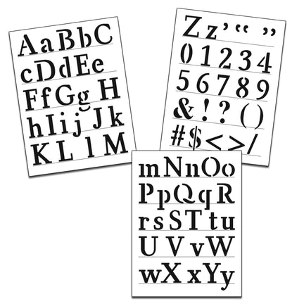 Mixed Media Stencils - Traditional Alphabet, 3 Pieces