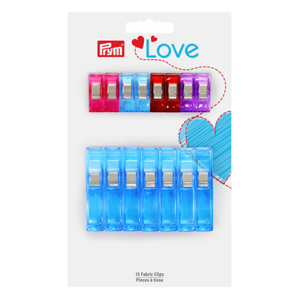 15-Pack Fabric Clips - Small & Big