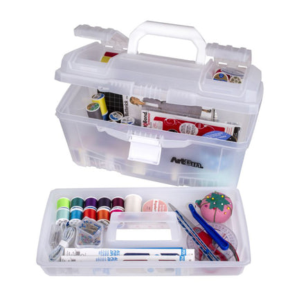 Plastic First Aid Kit Storage Bin, Arts & Crafts Carrying Case w/ Removable  Tray