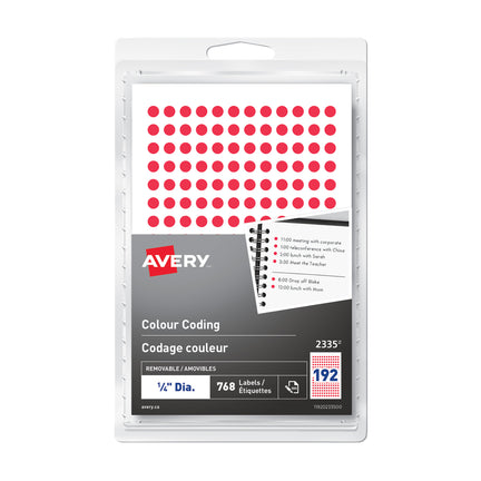 768-Pack Colour Coding Labels - Red
