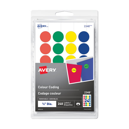 240-Pack Colour Coding Labels - Assorted