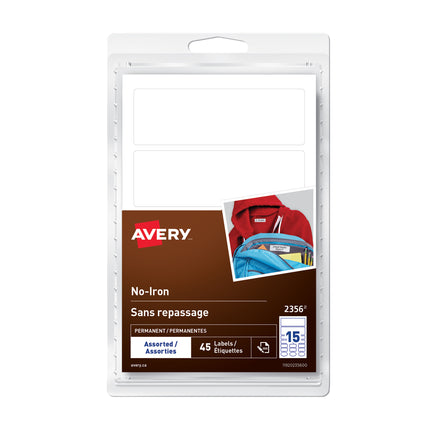45-Pack No-Iron Clothing Labels
