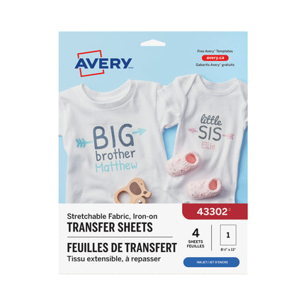 Iron-On Transfer Sheets - Stretch White Fabric