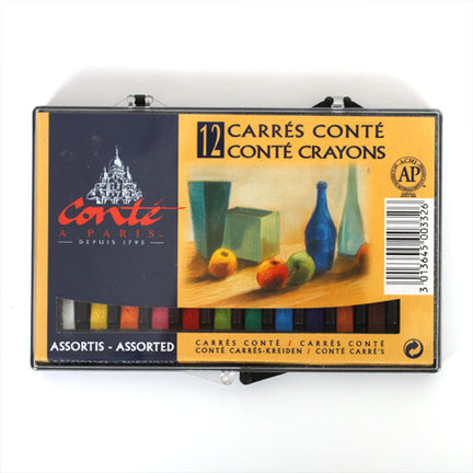 Box of 12 conté square pastels