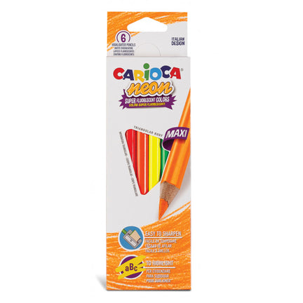 6-Pack Maxi Coloured Pencils - Neon