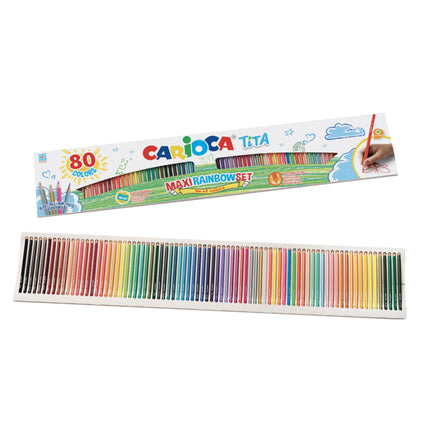 80-Pack TITA Resin Coloured Pencils - Maxi Rainbow