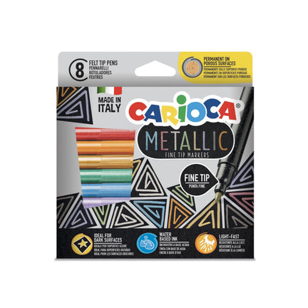 8-Pack Metallic Fine Tip Markers