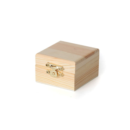 Wooden Square Box - 6 x 6 x 4 cm