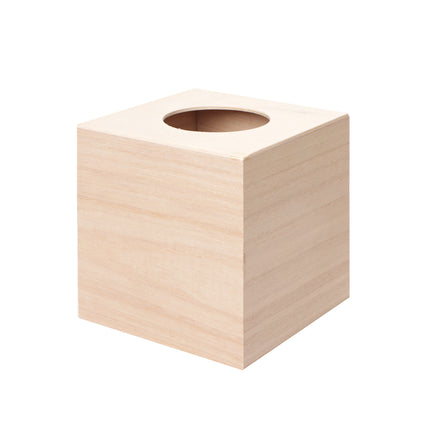 Wooden Square Tissue Box - 13 x 13 x 14 cm