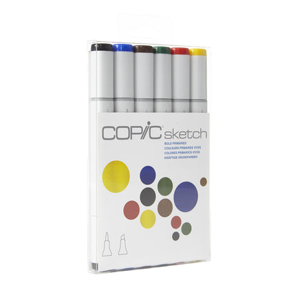 6-Pack Copic Sketch Markers - Bold Primary