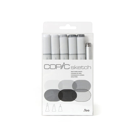 6-Pack Copic Sketch Markers - Greys