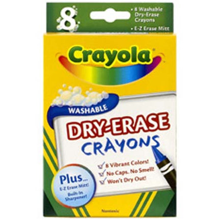 8 washable dry-erase crayons