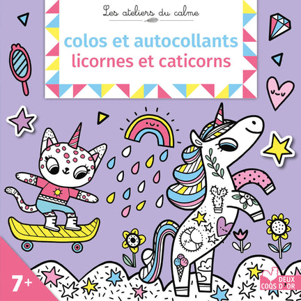 Colos et autocollants : Licornes et caticorns - French Ed.