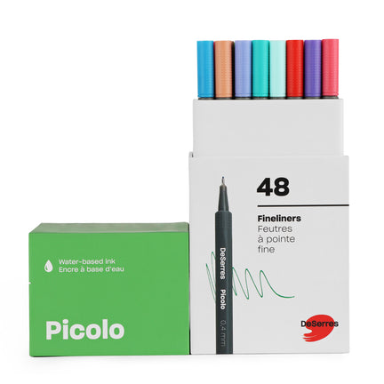 48-Pack Picolo Fineliners Set - 0.4 mm, Assorted Colours