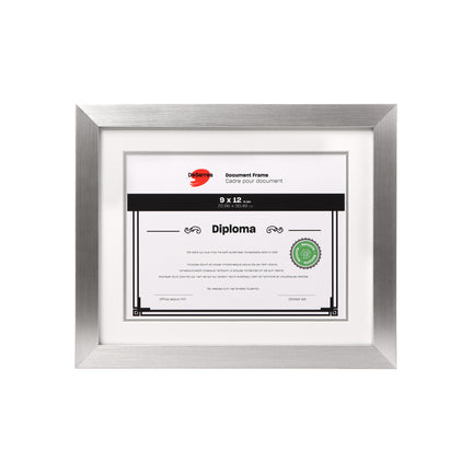Double Mat Document Frame - Silver
