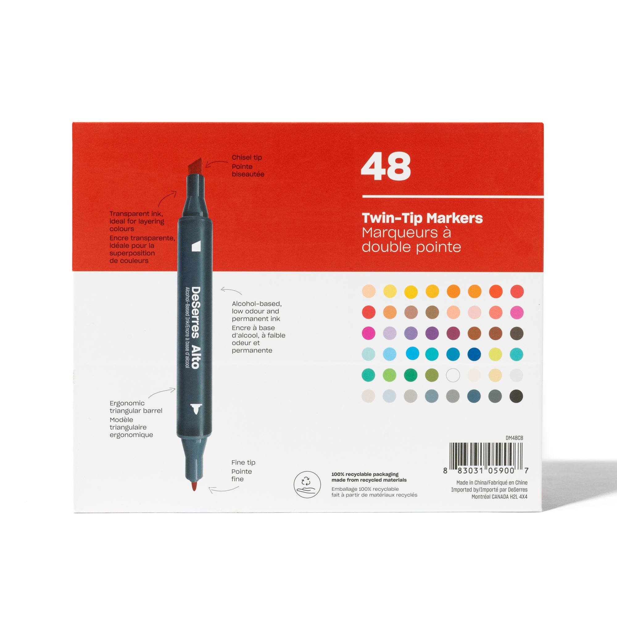 Staedtler Double Ended Fiber Tip Pen, Assorted Ink, 36/Pack