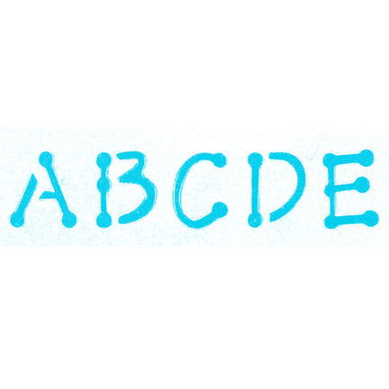 Whimsical dot alphabet stencil