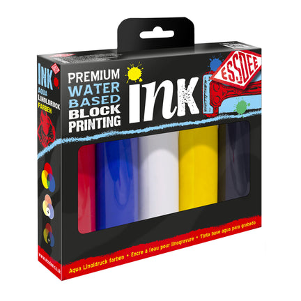 5-Pack Block Printing Inks - 100 ml, Primary Colours