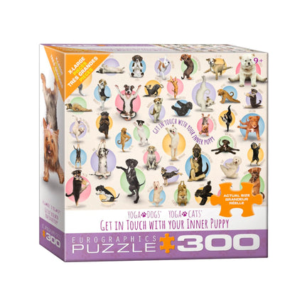 300-Piece XL Puzzle - "Yoga Dogs"			 			