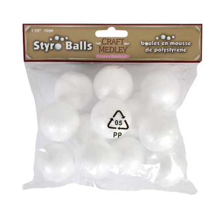 Package of 12 foam balls - 1 1/2 in.