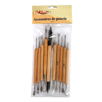 Set of 11 cleaning tools for pottery