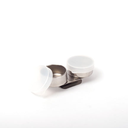 Double metal cup with plastic lid