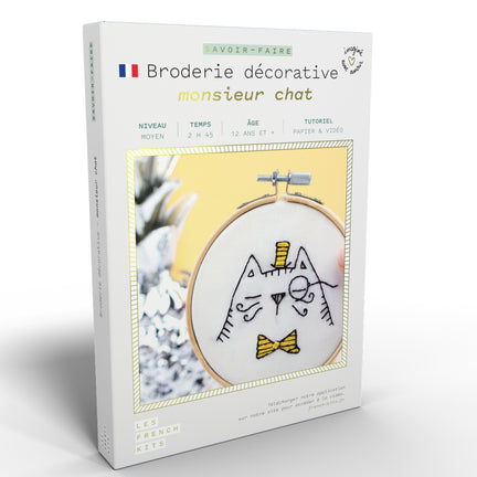 Decorative Embroidery Kit - "monsieur chat"