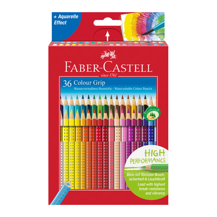 36-Pack Colour Grip Water-Soluble Coloured Pencils