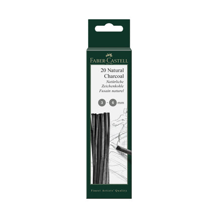 6-Pack PITT Natural Charcoal Sticks - 3-6 mm