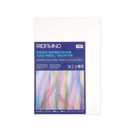 Cold Pressed 300 g/m Watercolour Studio Paper - Pack of 5, White