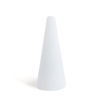 Floracraft Styrofoam Cone, 12 inch x 5 inch, White