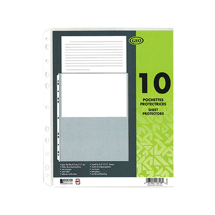 10 Polypropylene Sheet Protectors, 8.5" x 11"