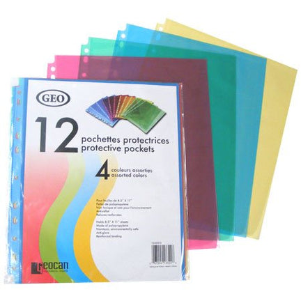 Coloured protective pockets, pack of 12