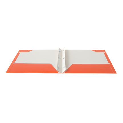 Cardboard Portfolio with Prongs - Orange