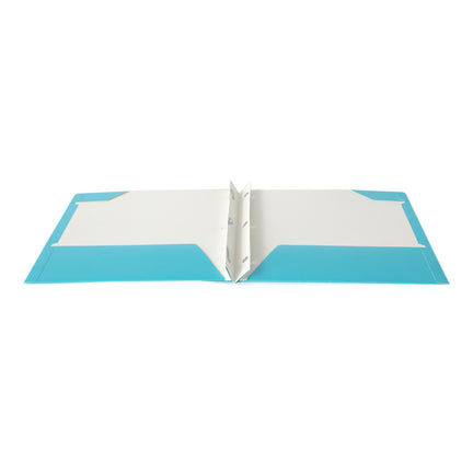 Cardboard Portfolio with Prongs - Turquoise