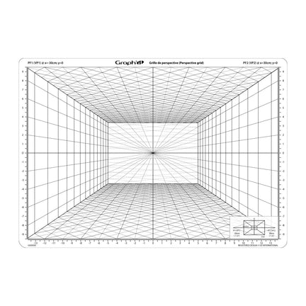 A4 Perspective Grid - Oblique Perspective Cube